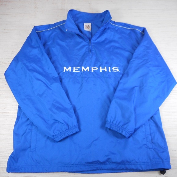 Vintage Memphis Tigers Red Oak Half-Zip Pullover Windbreaker Jacket Men’s Large - Picture 1 of 5